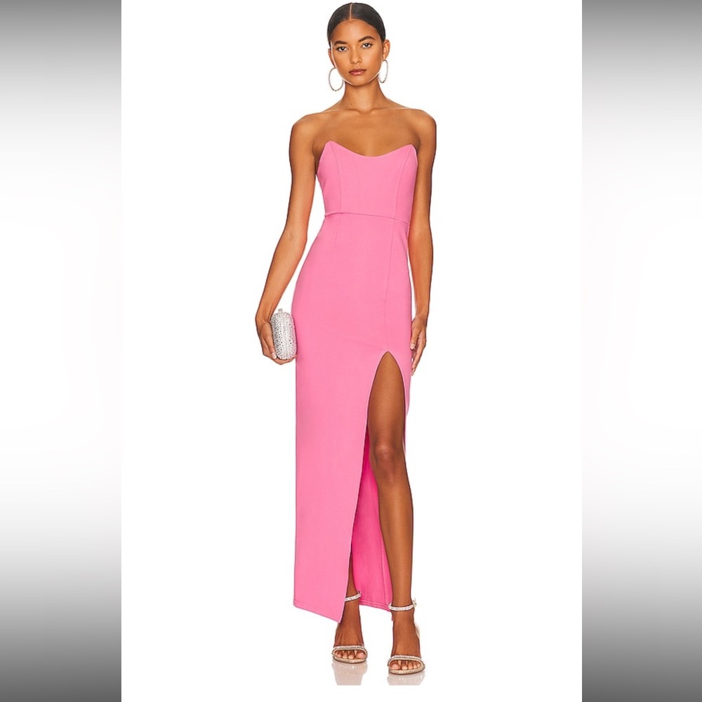 Ryleigh Strapless Maxi Dress in Pink